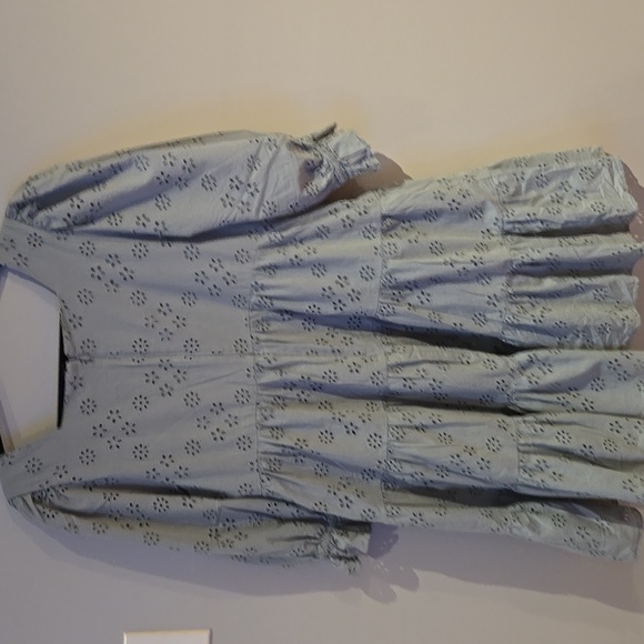 Madewell Light Blue Eyelet Lizzie MidiDress Size 8 - Picture 7 of 7